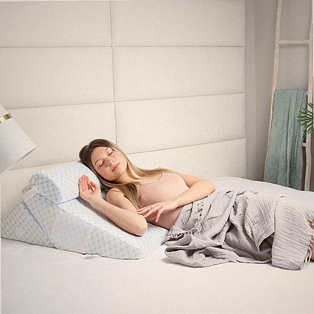 Adjustable Memory Foam Wedge Pillow with Cooling Washable Cover & Extra Pillow