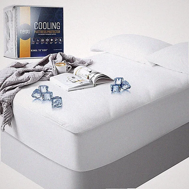 Cooling Mattress Protector Waterproof Fitted Mattress Cover Elastic All around