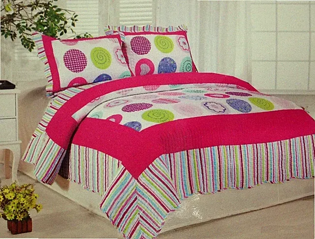 Cotton Bette Chic Premium Quilt Set 3 Pcs, Reversible. FREE SET OF BED SHEET!