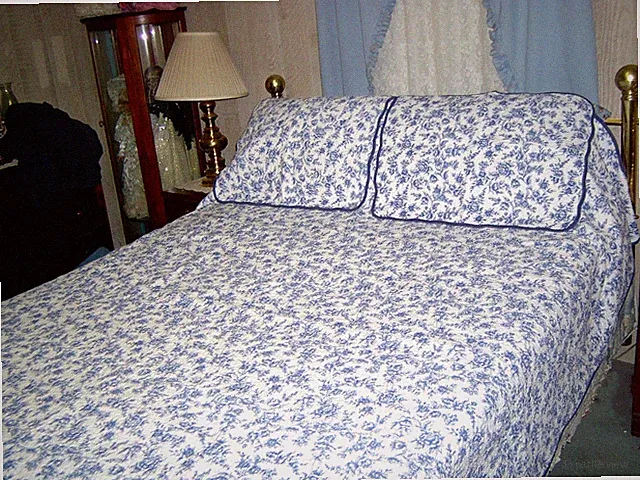 King/Queen Modern Heirloom Floral Cotton Quilt + Shams 91x103 - Reversable