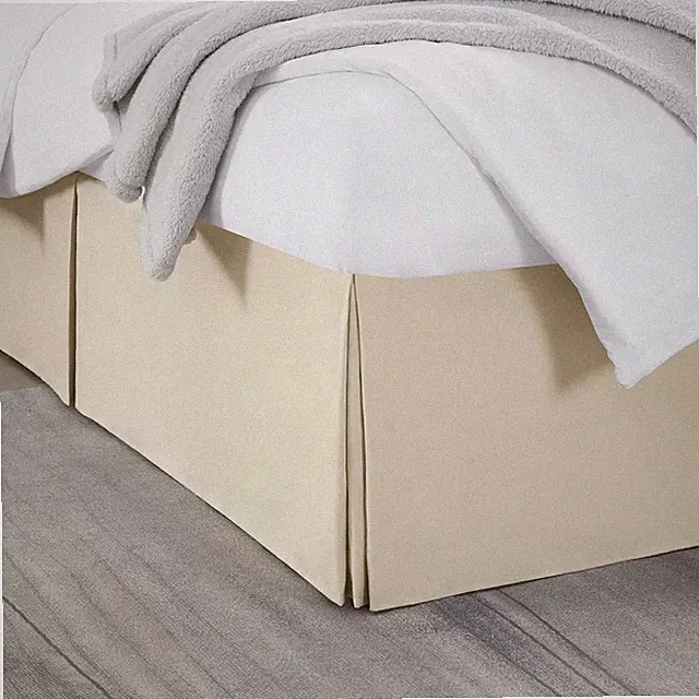 Nestl Bed Skirt Full Size, 14" Drop Premium Bedskirt, Beige Cream Microfiber