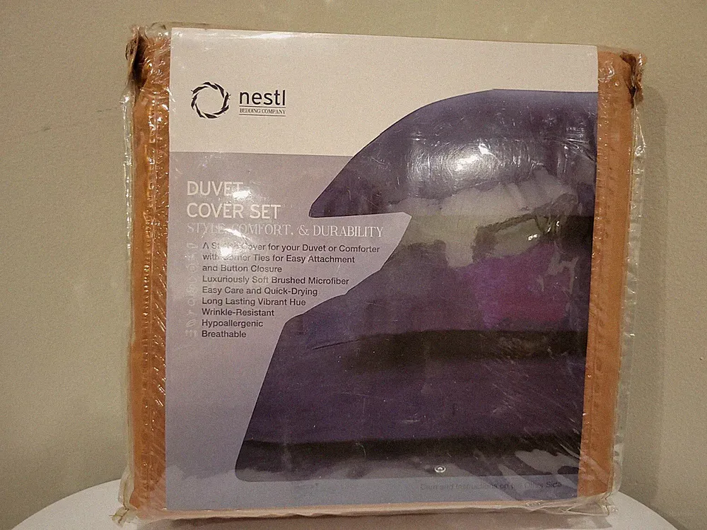 Nestl Bedding Duvet Cover 3 Piece Set California King Rust Soft Microfiber New