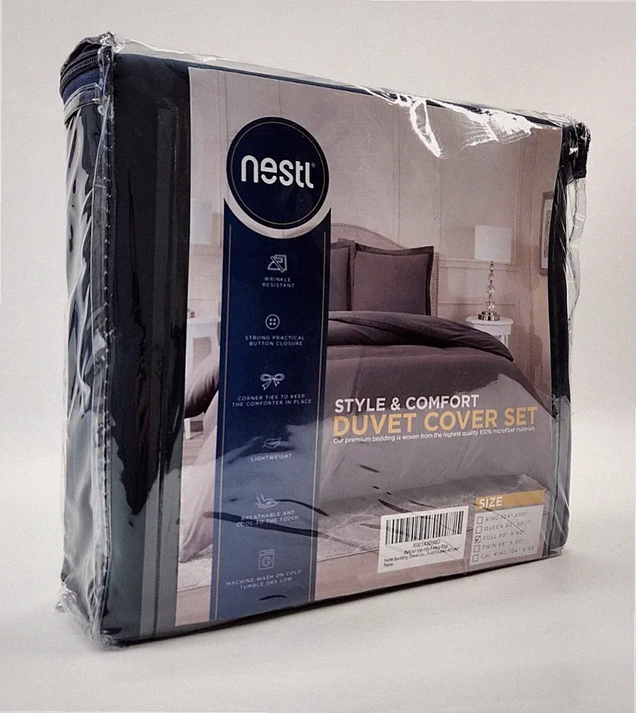 Nestl Bedding Style & Comfort Navy Blue Duvet Cover Set Size Full 80"×90"