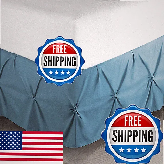 Nestl Blue Heaven Bed Skirt Full Size Pinch Pleat Full Bed Skirt 14 Inch Drop