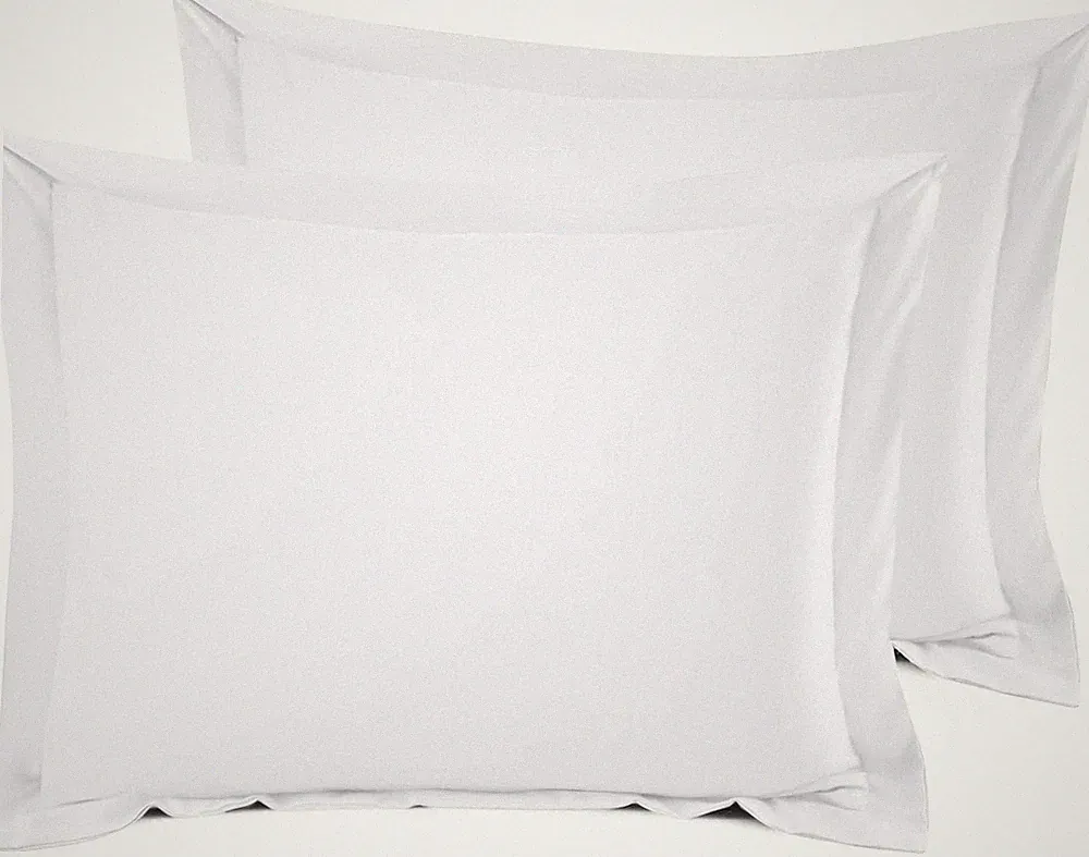 Nestl Classic White Pillow Shams - Standard Microfiber Set of 2 with Decorative