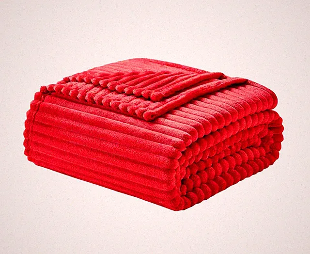 Nestl Cut Plush Cherry Red Lightweight Super Soft Luxury Bed Throw 50" X 60" NIP