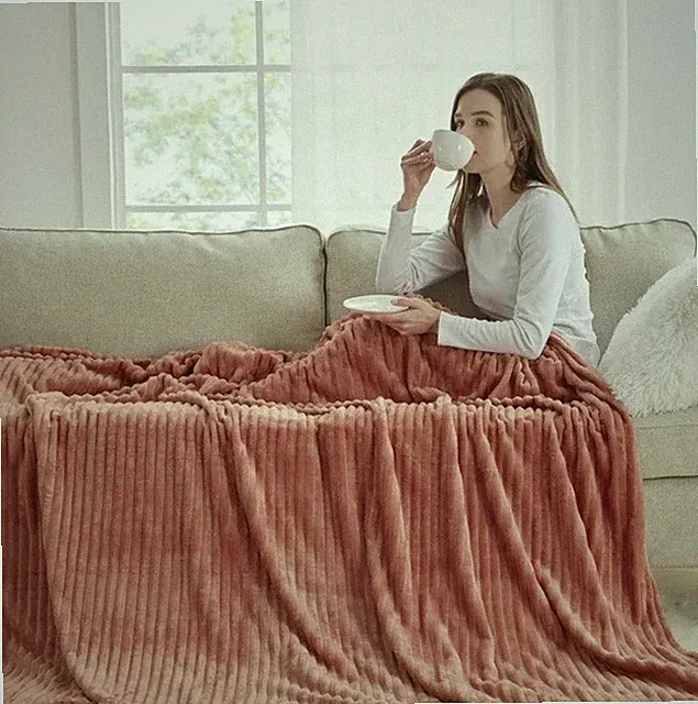 Nestl Cut Plush Fleece Blanket, Soft Lightweight Fuzzy Luxury Throw 50 X 60