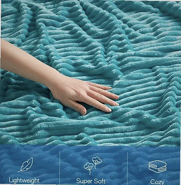 Nestl Cut Plush Fleece Blanket, Soft Lightweight Fuzzy Luxury Throw (size 50x60)