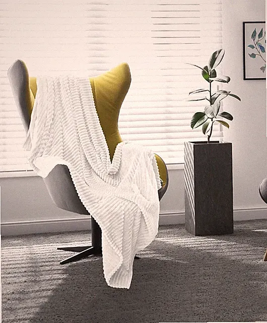 Nestl Cut Plush Lightweight Super Soft Luxury Bed Throw, 50" x 60"-White