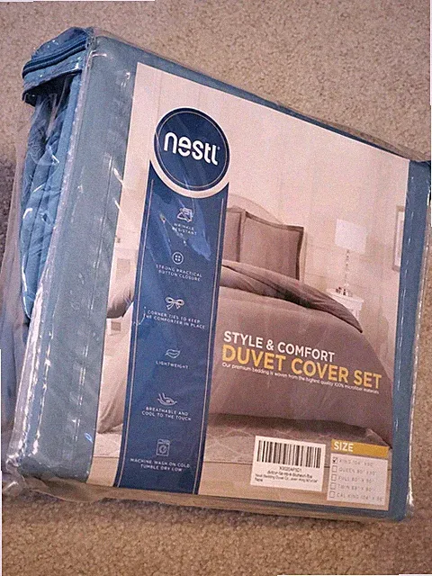 Nestl Duvet Cover Set King Size Blue Heaven Soft Microfiber NEW in Package