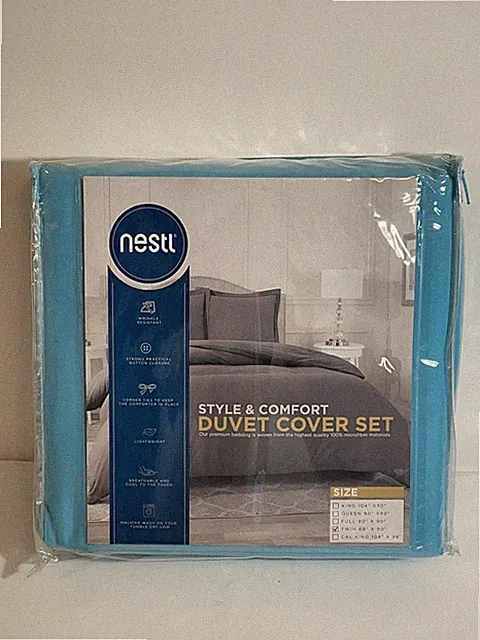 Nestl Duvet Cover Set Twin Sz Blue