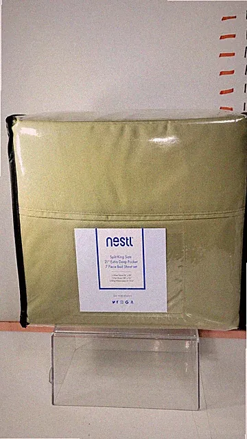 Nestl Extra Deep Pocket Bed Sheet Set 7-Piece Split King Cream