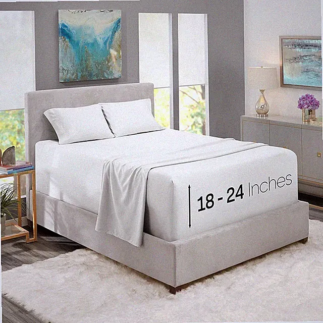 Nestl Extra Deep Pocket Sheets - Fits Mattress 18-24 Inches Queen, White