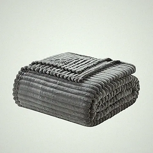 Nestl Fleece Blanket King Size, Grey (108” x 90”)