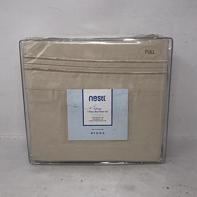 NESTL FULL SIZE 4 PIECE BED SHEET SET BEIGE