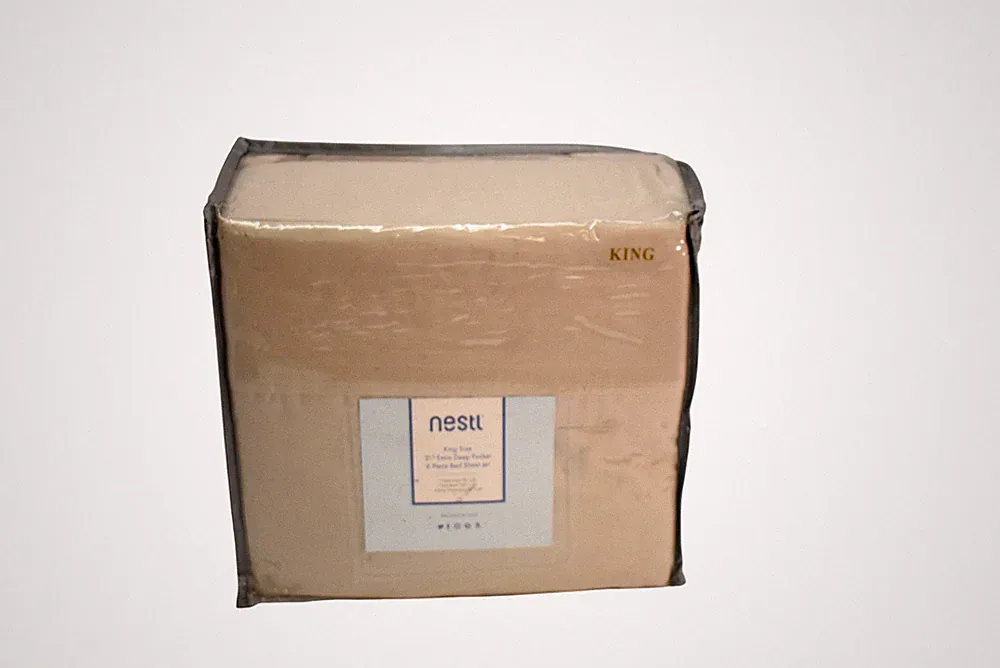 Nestl King Sheet Set Beige 6 Piece 21in Extra Deep Pocket Bedding New Adults