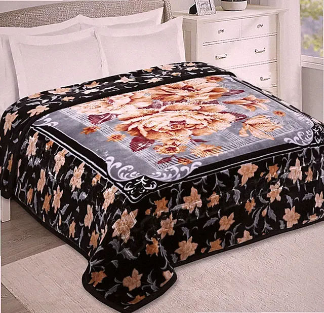 Nestl Korean Mink Blanket Queen (79 x 94 Inches), 03 - Black & Grey