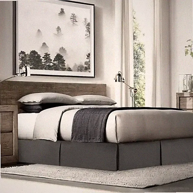 Nestl Luxury Queen Bed Skirt 14" Drop Gray Pleated Microfiber Dust Ruffle NEW