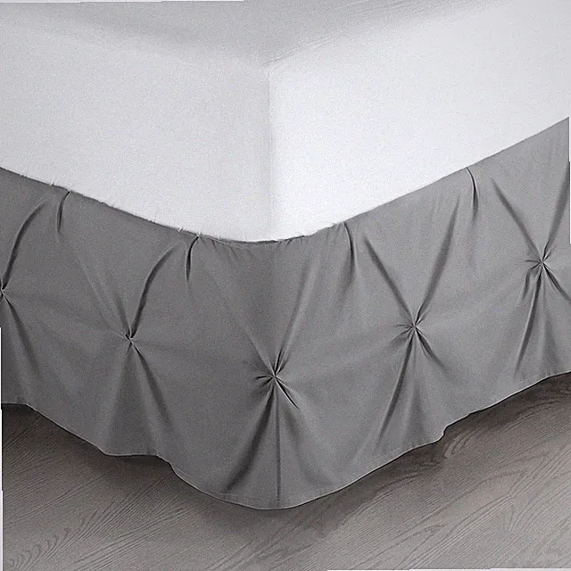 Nestl Pinch Pleat Bed Skirt, Pleated Wrap Around Bed Skirt, Easy Fit 14” Inch