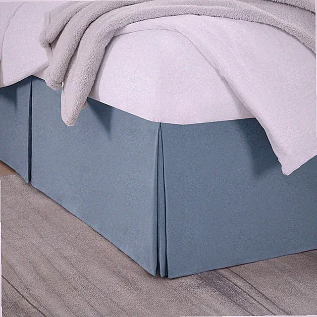 Nestl Premium Bed Skirt 14 Inch Drop Brushed Microfiber Twin Size, Stone Blue