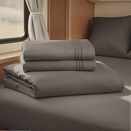 NESTL QUEEN SIZE 4 PIECE BED SHEET SET {DARK GREY},1FT,1FS,2SPC