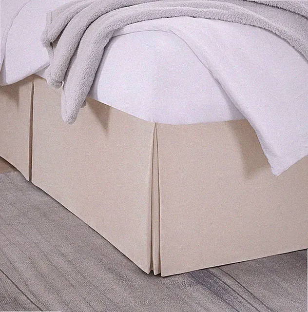Nestl Silver Bed Skirt Queen Size - Queen Bed Skirt 14 Inch Drop - Brushed M