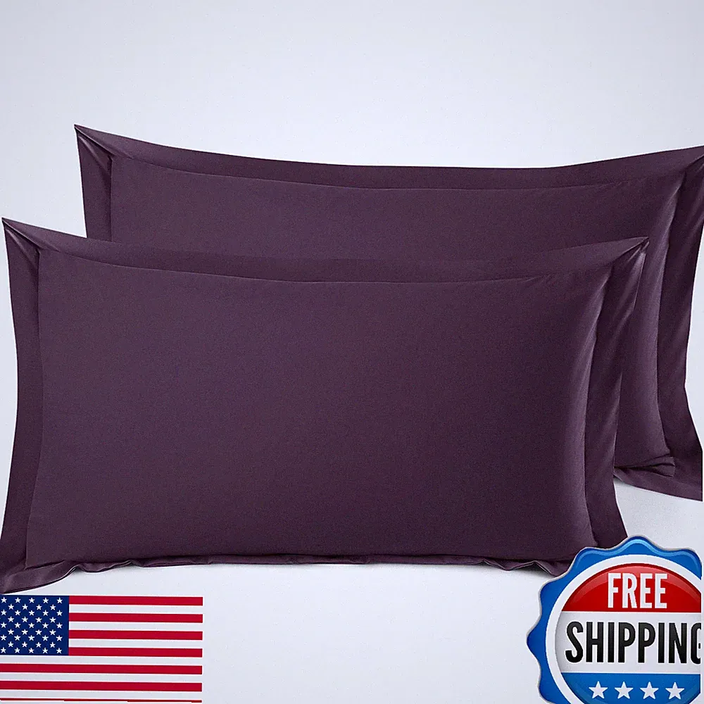 Nestl Soft Pillow Shams Set of 2 - Double Brushed Microfiber Pillow Covers - Hot