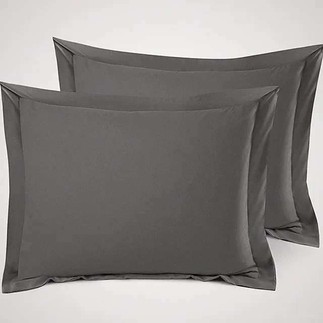 Nestl Soft Pillow Shams Set of 2 - Double Standard 20"x26", 08 - Dark Grey