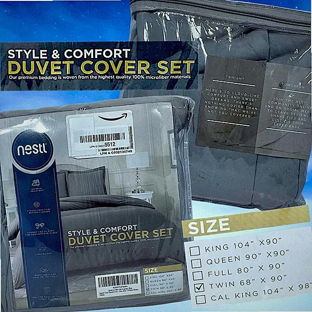 Nestl Twin Duvet Cover Set & Sham | Stone Gray | Wrinkle Free Microfiber 68″×90″