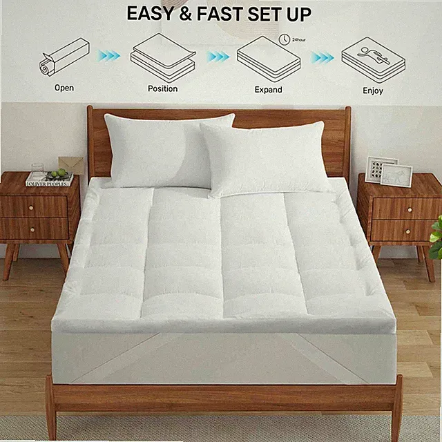 Peace Nest Plush Ultra Loft Comfort Mattress Topper, King or Queen 3" Thick