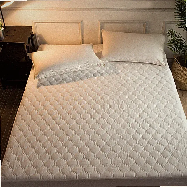Premium Quilted Fitted Mattress Pad Protector Made with Natural Combed Cotton...