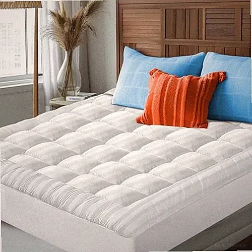 's Cooling Mattress Topper Size Bed – 100% Cotton Pillow Top That Keeps Queen
