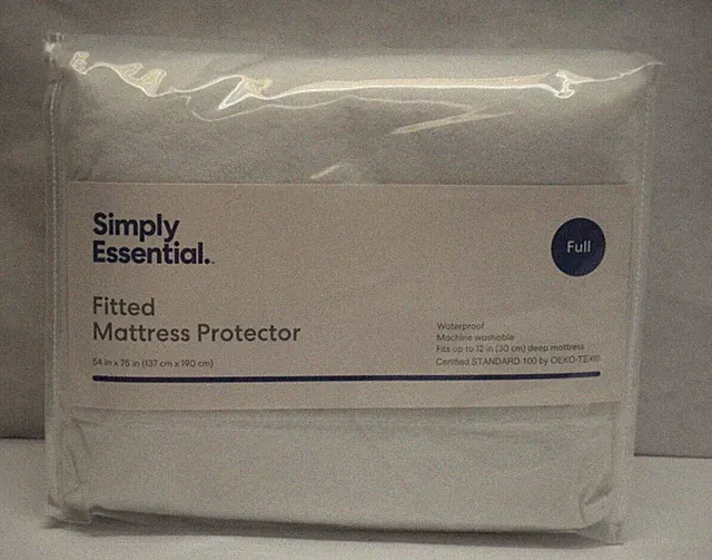 Simply Essential Waterproof Fitted Mattress Protector Cover Soft Top Full 54x75