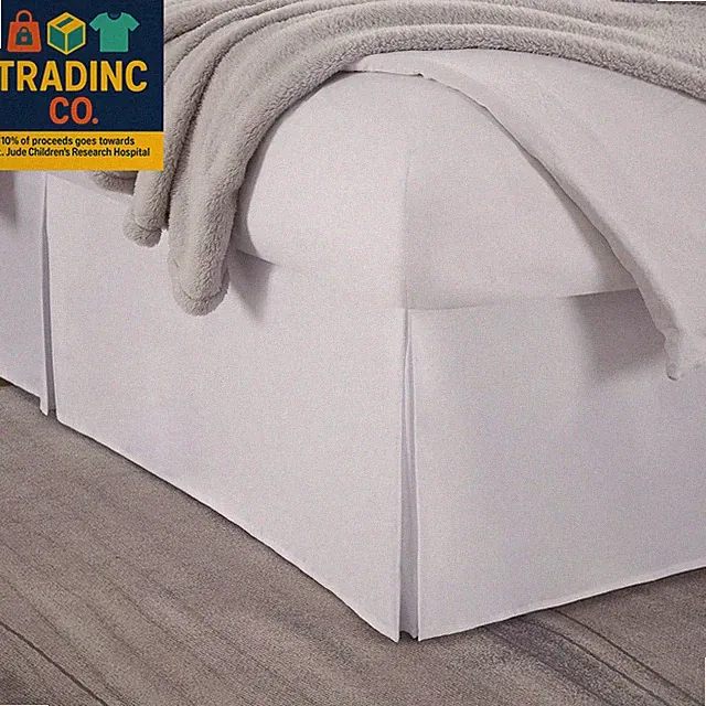 White Bed Skirt Queen Size - 14 Inch Drop Brushed Microfiber Skirts Hotel Qualit